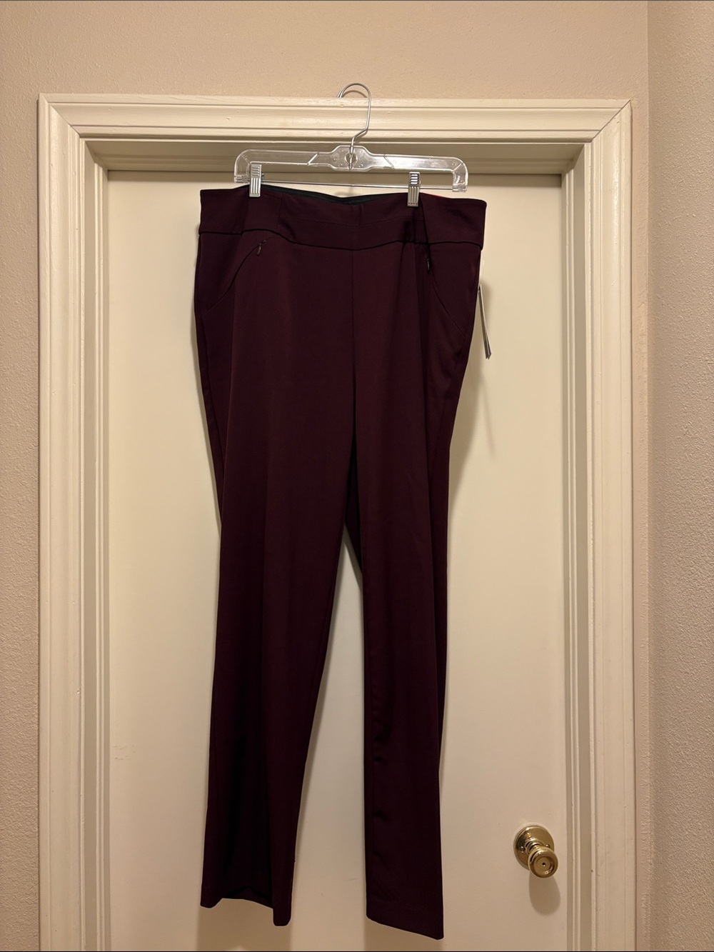 Investments Straight-Leg Pull-On Pants in Deep Wine